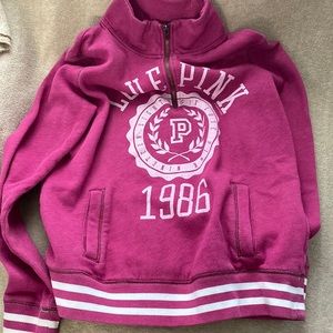 Pink Victoria’s Secret partial zip sweatshirt
